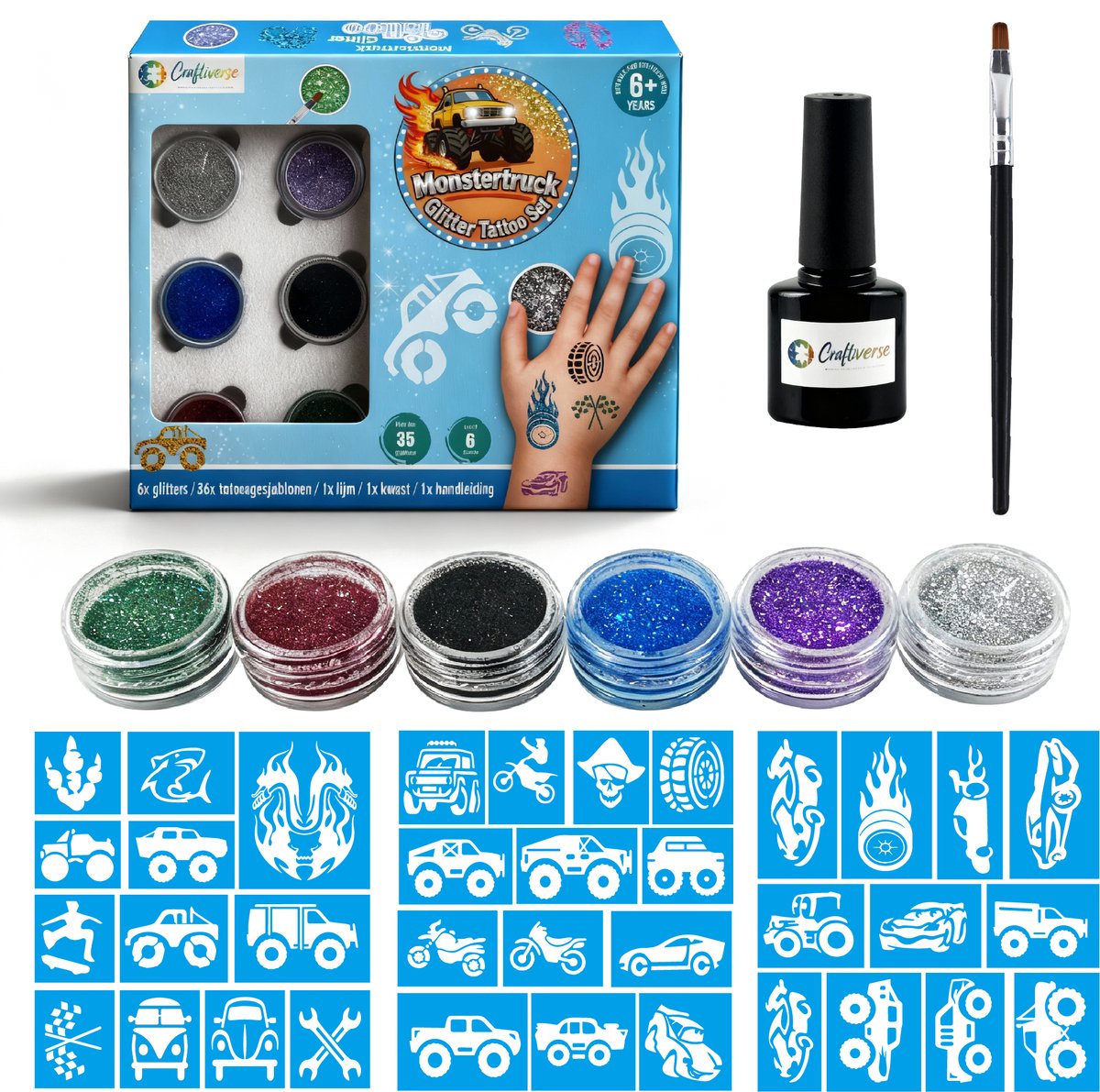Glitter Tattoo Set – Monstertruck