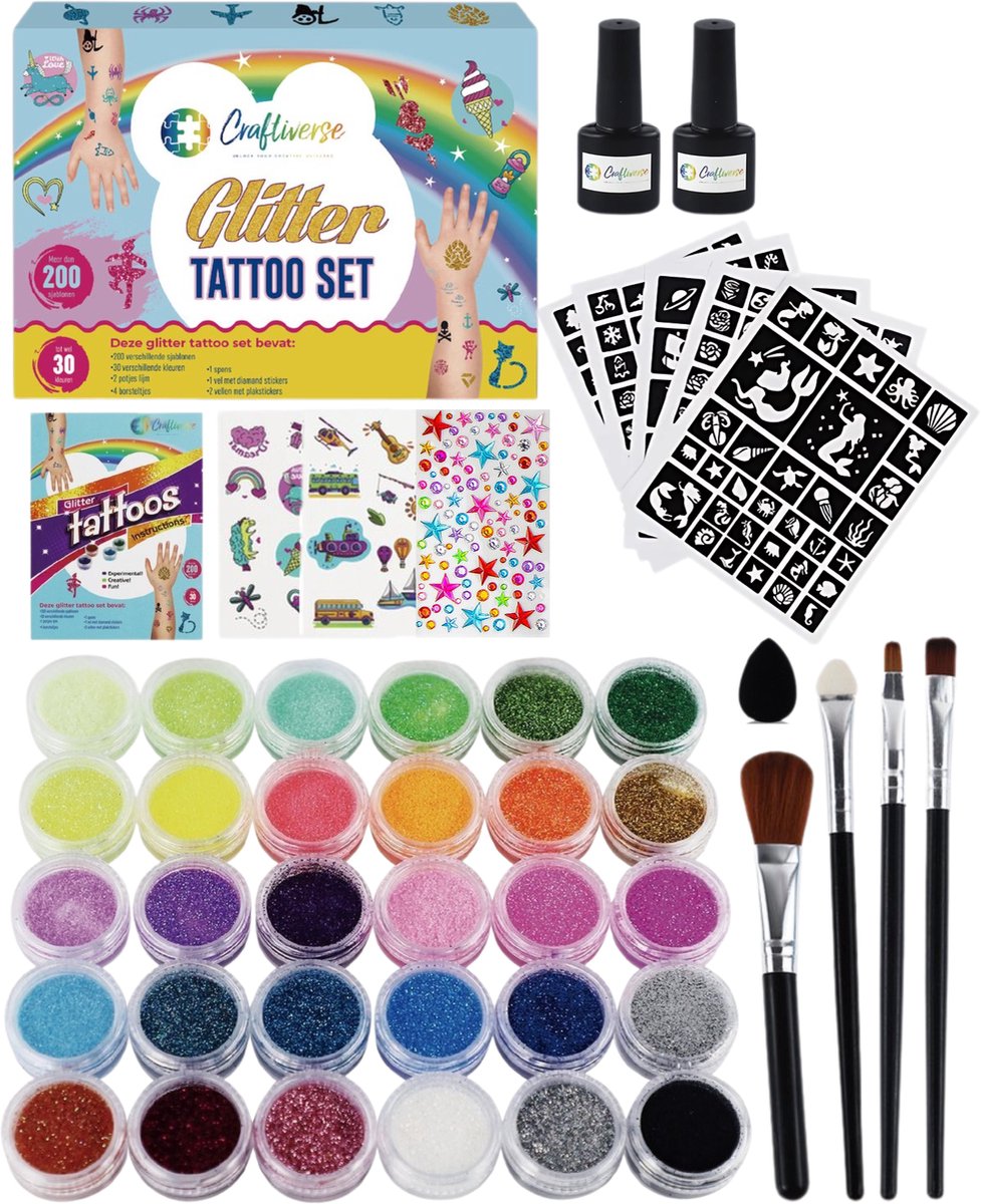 Glitter Tattoo Set Compleet